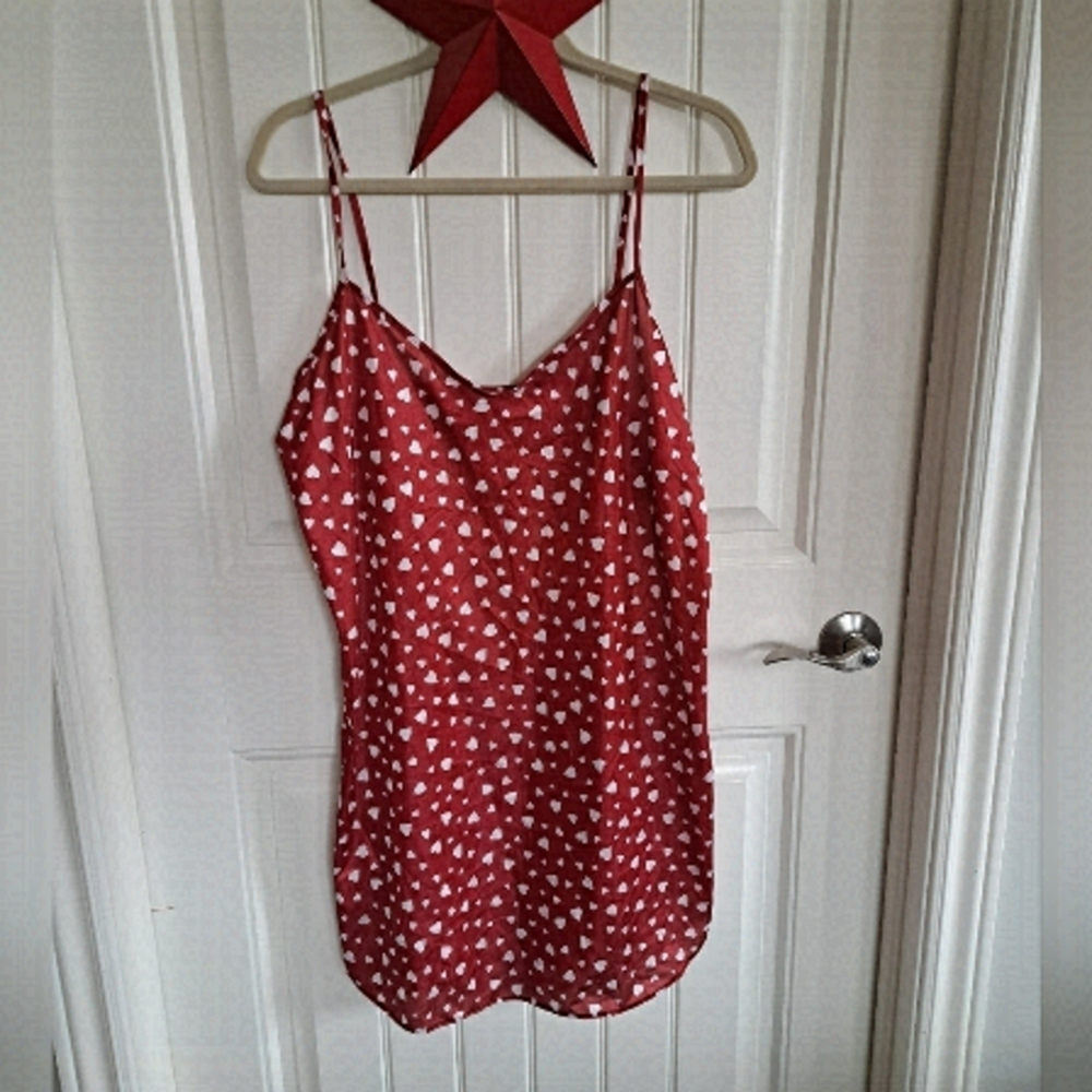 𝅺Vtg Petra Fashions Valentines Day Love Hearts nightie slip dress LG USA Pinup